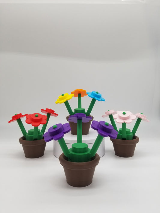 3D Printed Flowers Block Style