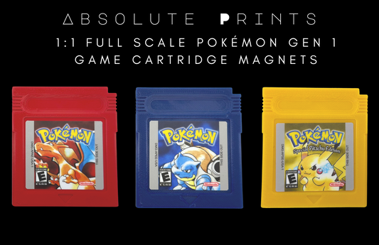 Gen 1 Set of Pokémon Game Boy Cartridge Refrigerator Magnets | 1:1 Full Scale