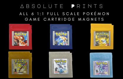 Gen 1 & Gen 2 Full Set of Pokémon Game Boy Cartridge Refrigerator Magnets | 1:1 Full Scale